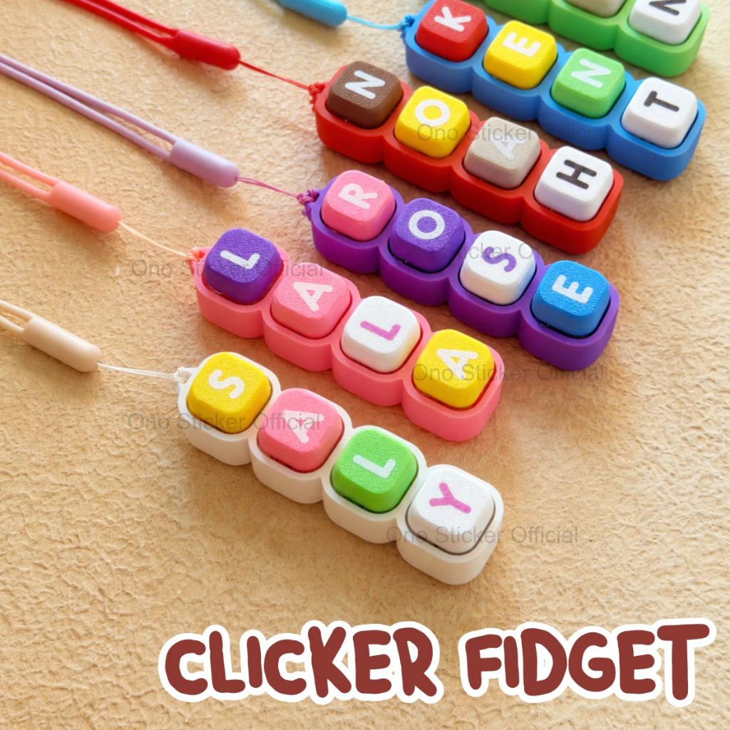 Fidget Clicker Keychain Toys | Gantungan Fidget Clicker | Mainan Anak Viral | 3D Printing