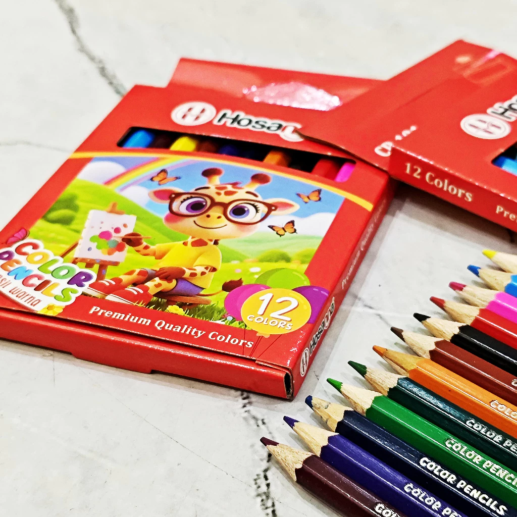 SATU SET ( 12 WARNA ) Pensil Warna / Pensil 12 Warna Pendek Van-Art