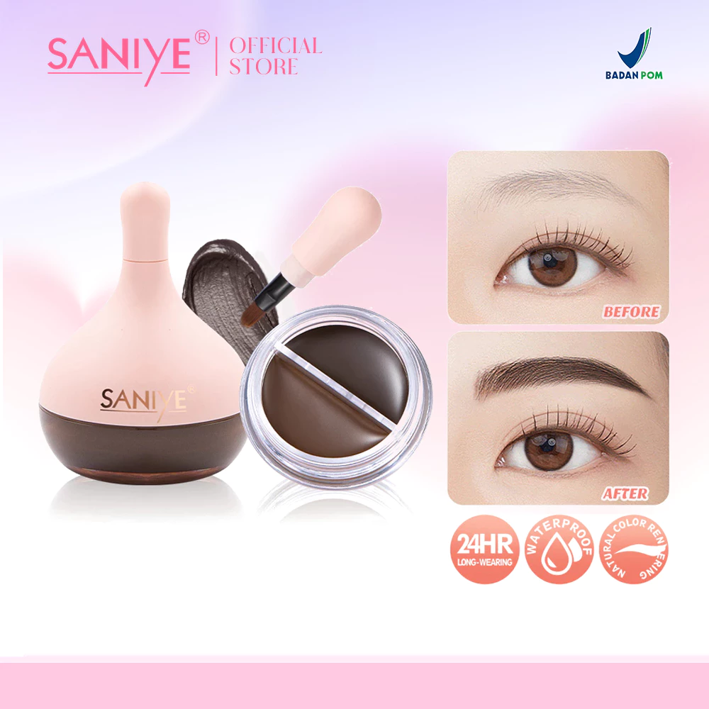 SANIYE Eyebrow Gel Tahan Lama 2 Warna Waterproof Alis Coklat Tua Eyeliner Makeup M348