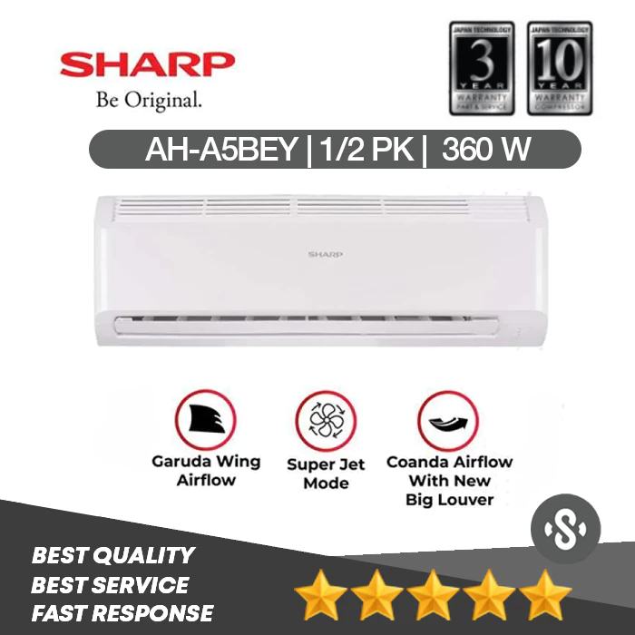AC SHARP 1/2 PK STANDART 0.5 PK AH-A5BEY+ PASANG AREA BANJARMASIN