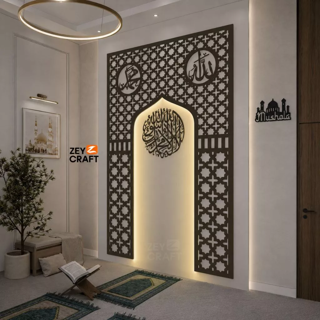 Zeycraft Mihrab Mushola Rumah Dekorasi Dinding Kaligrafi