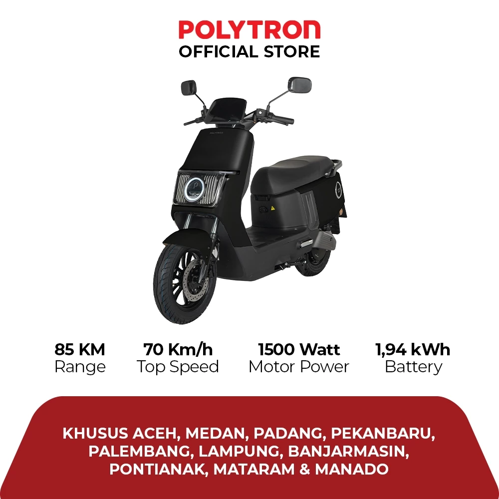 POLYTRON Fox 200 - Buy to Own - Electric Sepeda Motor Listrik - OTR  Aceh, Medan, Padang, Pekanbaru, Palembang, Lampung, Banjarmasin, Pontianak, Mataram, Manado