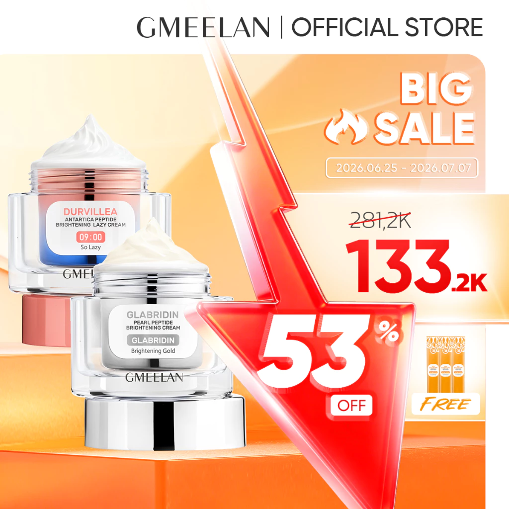 GMEELAN Brighitening Cream Moisturizer Facial Day Cream Night Cream Glabridin Pearl Peptide 30g Memutihkan Emas Whitening Krim Pemutih Wajah Sea Buckthorn Calming Pemutih Wajah Pelembab Wajah Skincare BPOM