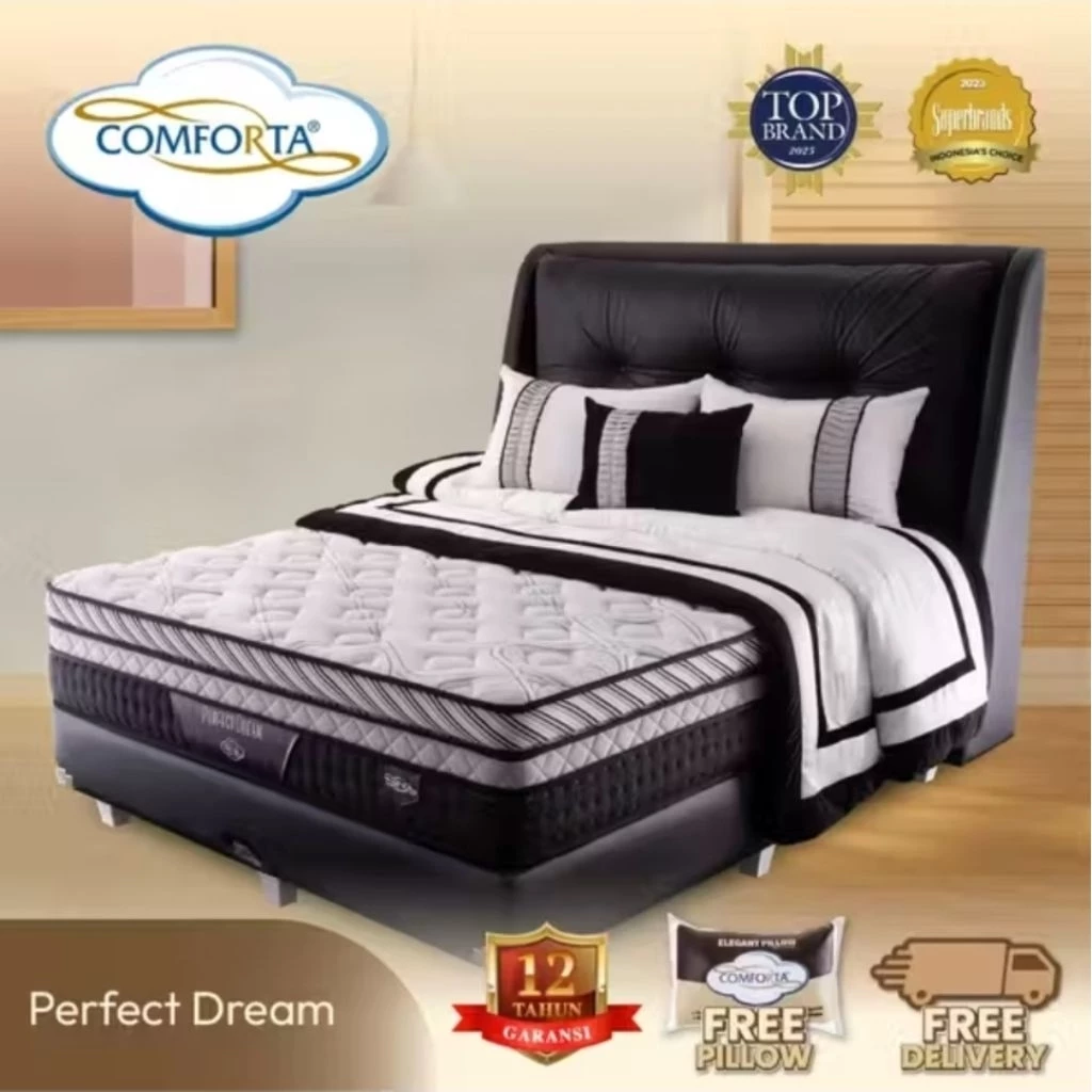 [COMFORTA_BANJARMASIN] SET SPRING BED COMFORTA PERFECT DREAM FULLSET(TEBAL:34CM)
