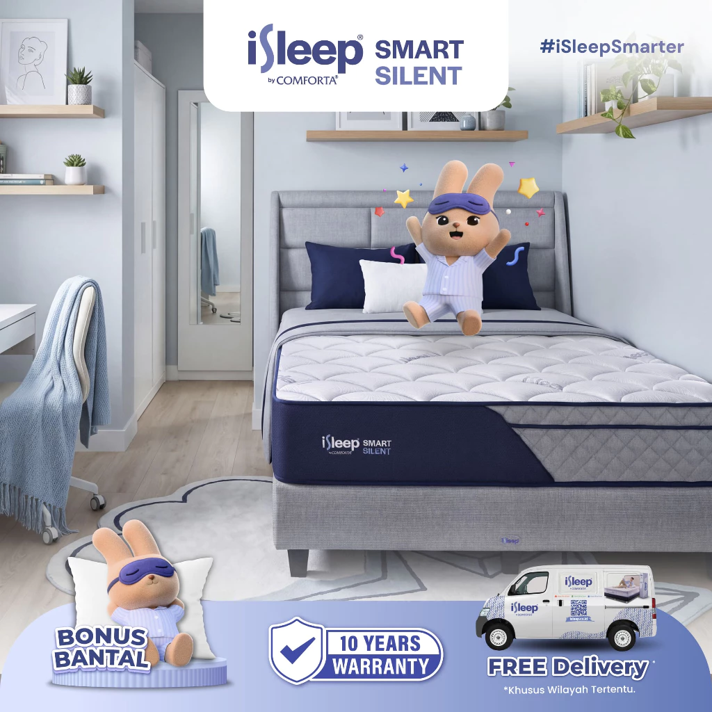 iSleep SMART Silent by Comforta (Kasur Pocket) - Vacuumed Mattress Free Bantal (Mattress Only)