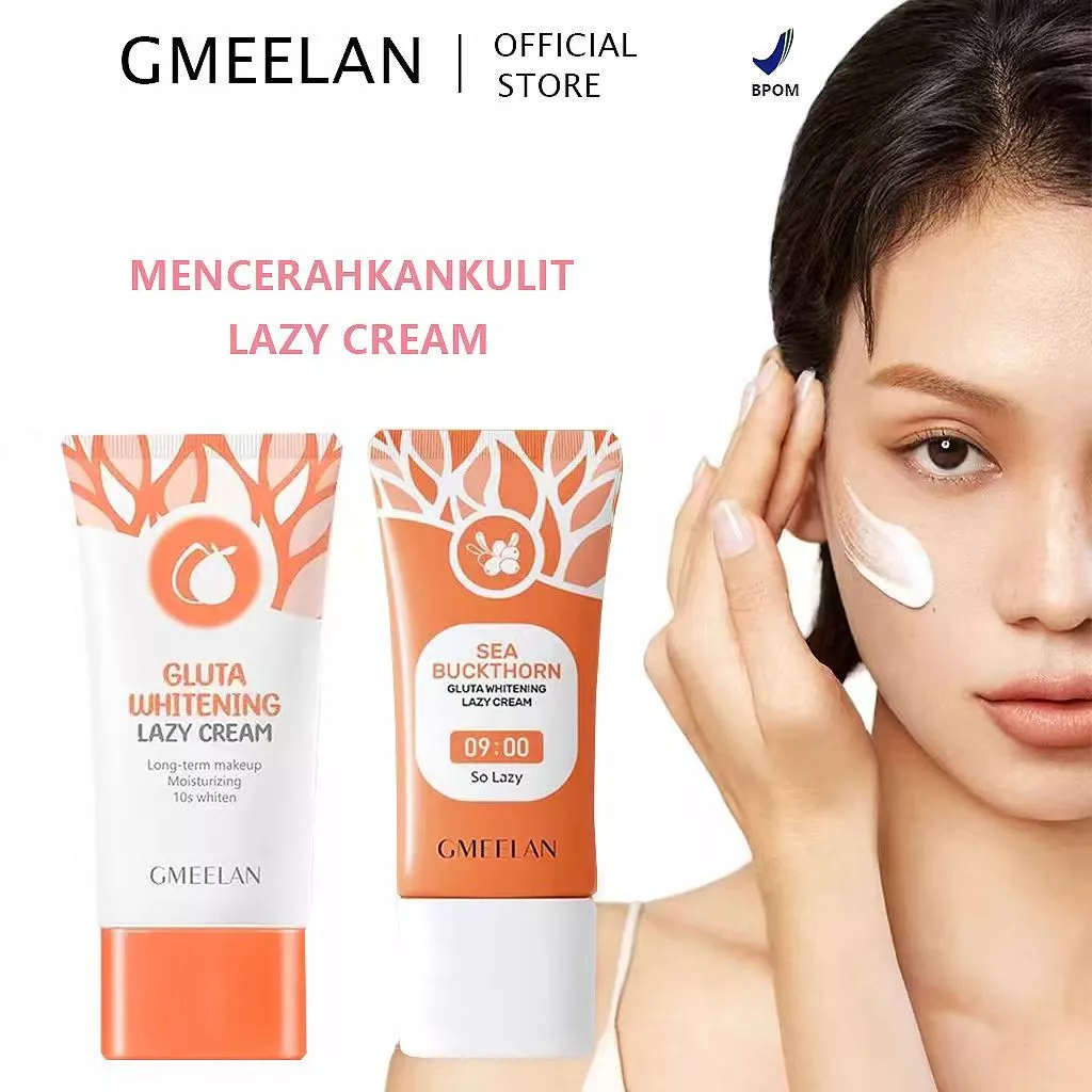 GMEELAN Gluta Whitening Lazy Cream 30g Memutihkan Kulit Fragrance Free Anti Bau