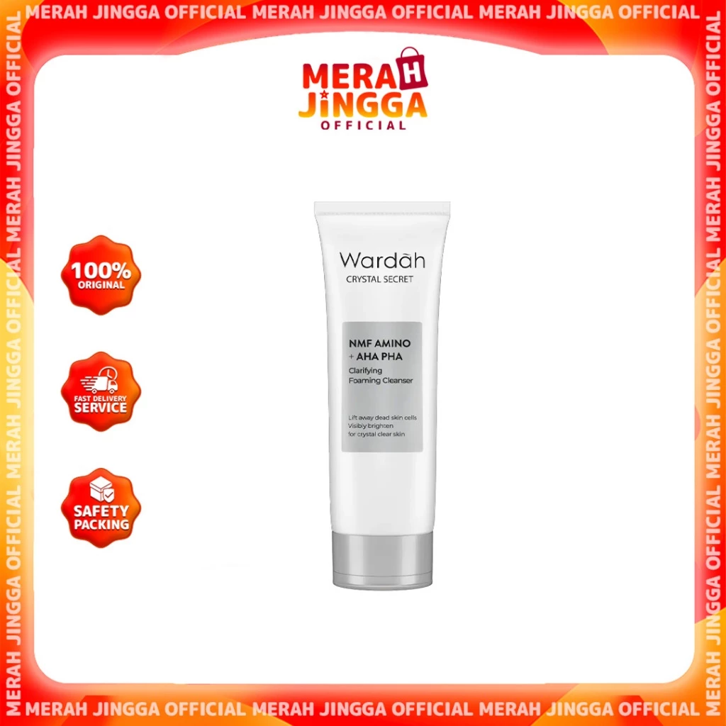 WARDAH Crystal Secret NMF Amino + AHA PHA Clarifying Foaming Cleanser 100 mL | Merah Jingga Official
