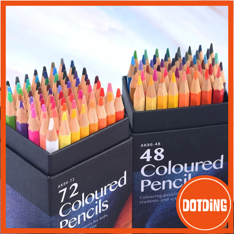 [COD] 12/18/24/36/48/72 Warna Minyak Profesional Pensil Warna Set Artis Lukisan Sketsa Kayu Warna Pensil Seni Sekolah perlengkapan