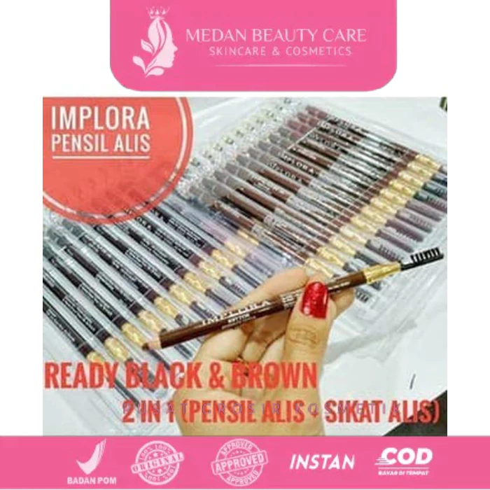 Implora Eyebrow Pensil Alis Coklat & Hitam BPOM