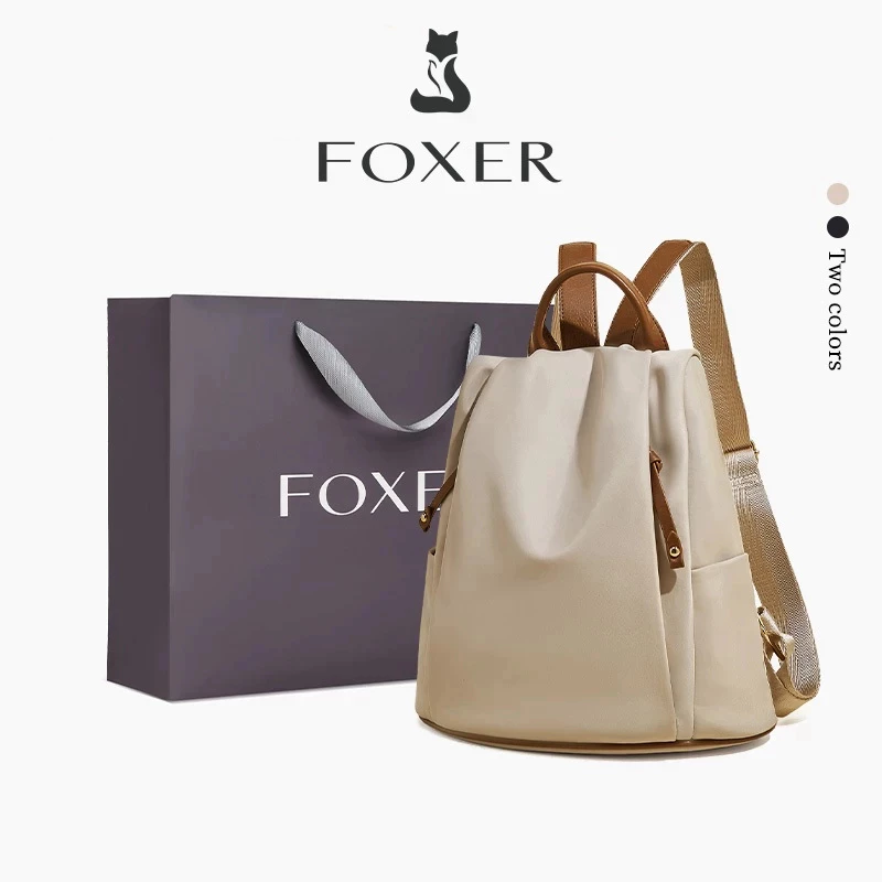 FOXER Ransel Wanita Desain Anti Maling Tas Sekolah Tahan Air Tas Travel Berkapasitas Besar