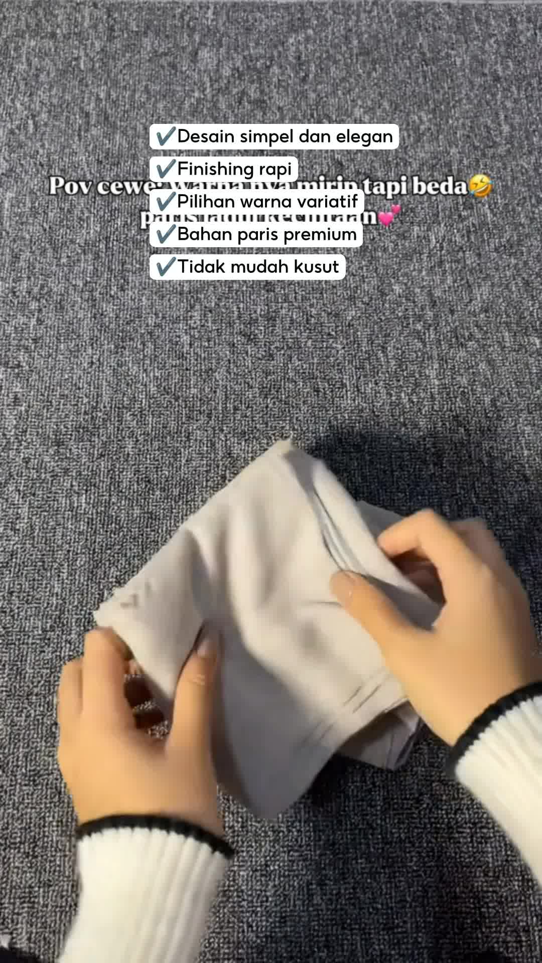 Hijab paris jadul yang selalu di cari cari para bocil baliik #parisjadul #parispremium #parisjadulvarisha #hijabsegiempat #RacunShopee