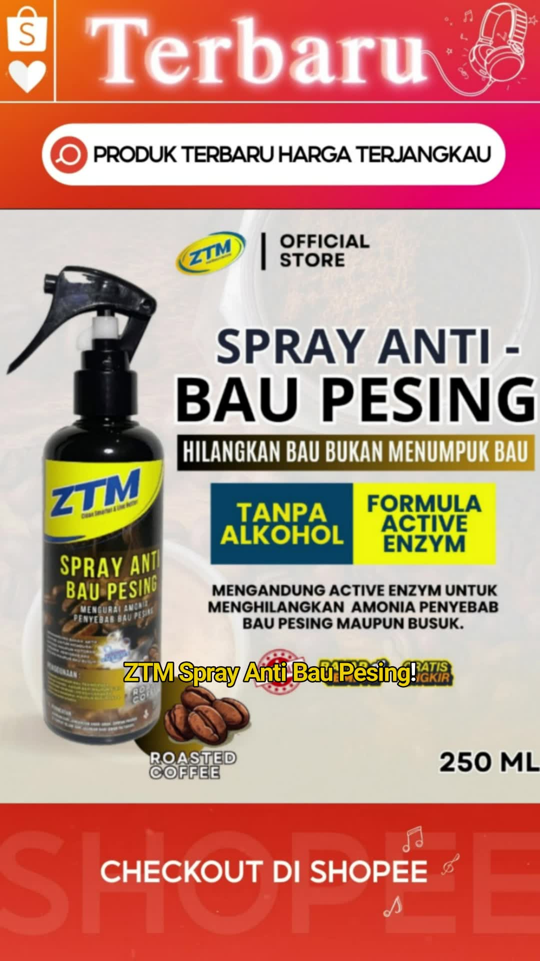ZTM Spray Anti Bau Pesing Hancurkan Ammonia Aman Hewan 250ml Lavender #RacunShopee #shopeevideo #shopeevideofeed #shopeeterkini #ztm #bau #pesing