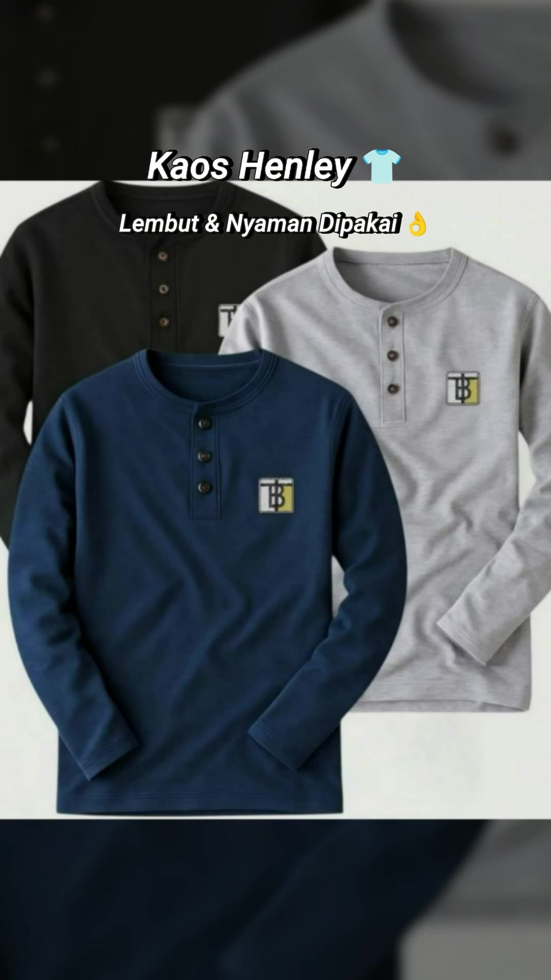 Kaos kancing pria lengan panjang dengan desain minimalis #kaoskancingpria #kaoshenley #bahanbabyterry #gayastyle #tahanlama