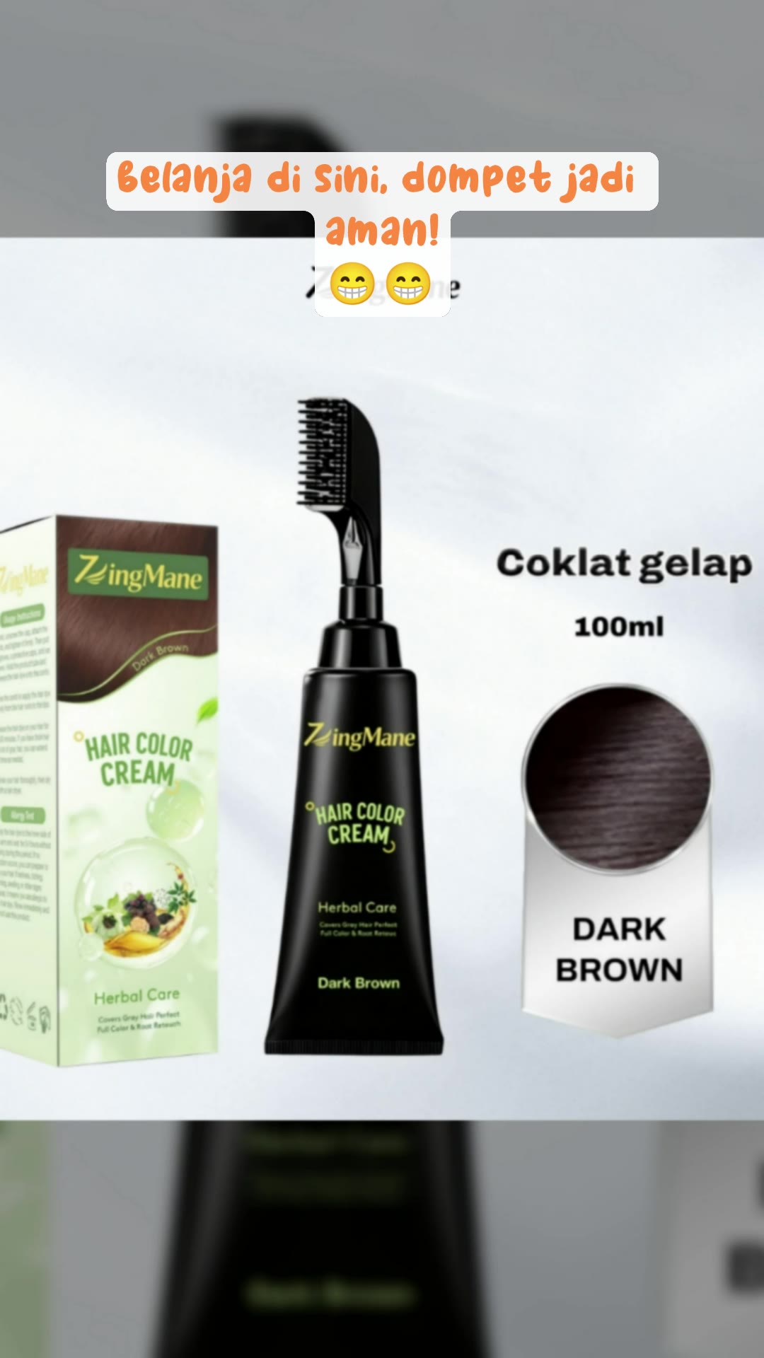 Pewarna rambut alami yang aman dan tahan lama #pewarna_rambut_alami #cat_rambut_ternatural #herbal_care #rambut_sehat #shopee