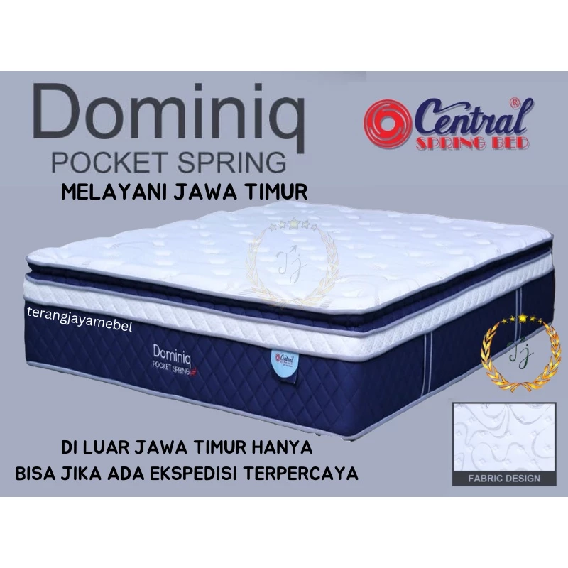 Kasur Matras Springbed Central Deluxe Dominiq Pocket Plushtop Pillow Top Spring Bed Set Trendy Uniland Inthebox Superfit Starlet Zinus Cover Olympic Comforta Bigland Bella Boxy Mewah Premium Platinum Spinno Latex Garansi 15 Tahun Ukuran  120 160 180 200