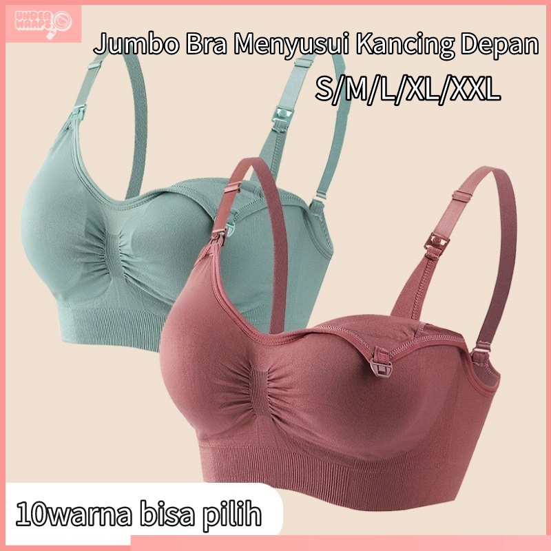 ANGEL MOMMY IBU Bra Menyusui Jumbo Kancing Depan Tanpa Kawat Hamil Murah Bh Menyusui Bahan Katun