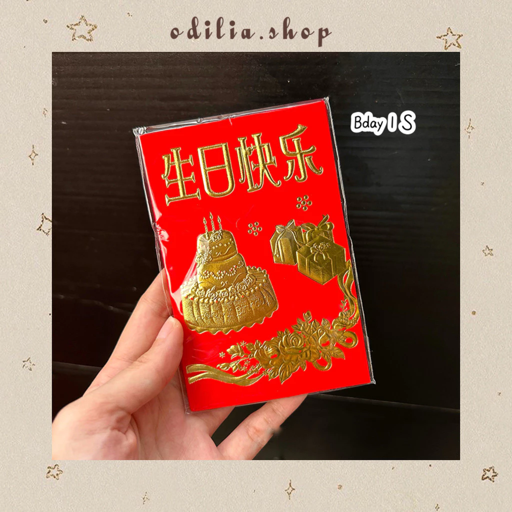 Angpao Ultah Chinese Ukuran S dan L isi 6 pcs Premium Amplop Ulang Tahun Angpau Merah Happy Birthday Bday Atk Banjar Banjarbaru Bjb Odilia.Shop