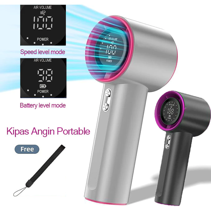 Kipas Angin Digital Display Kipas Tangan