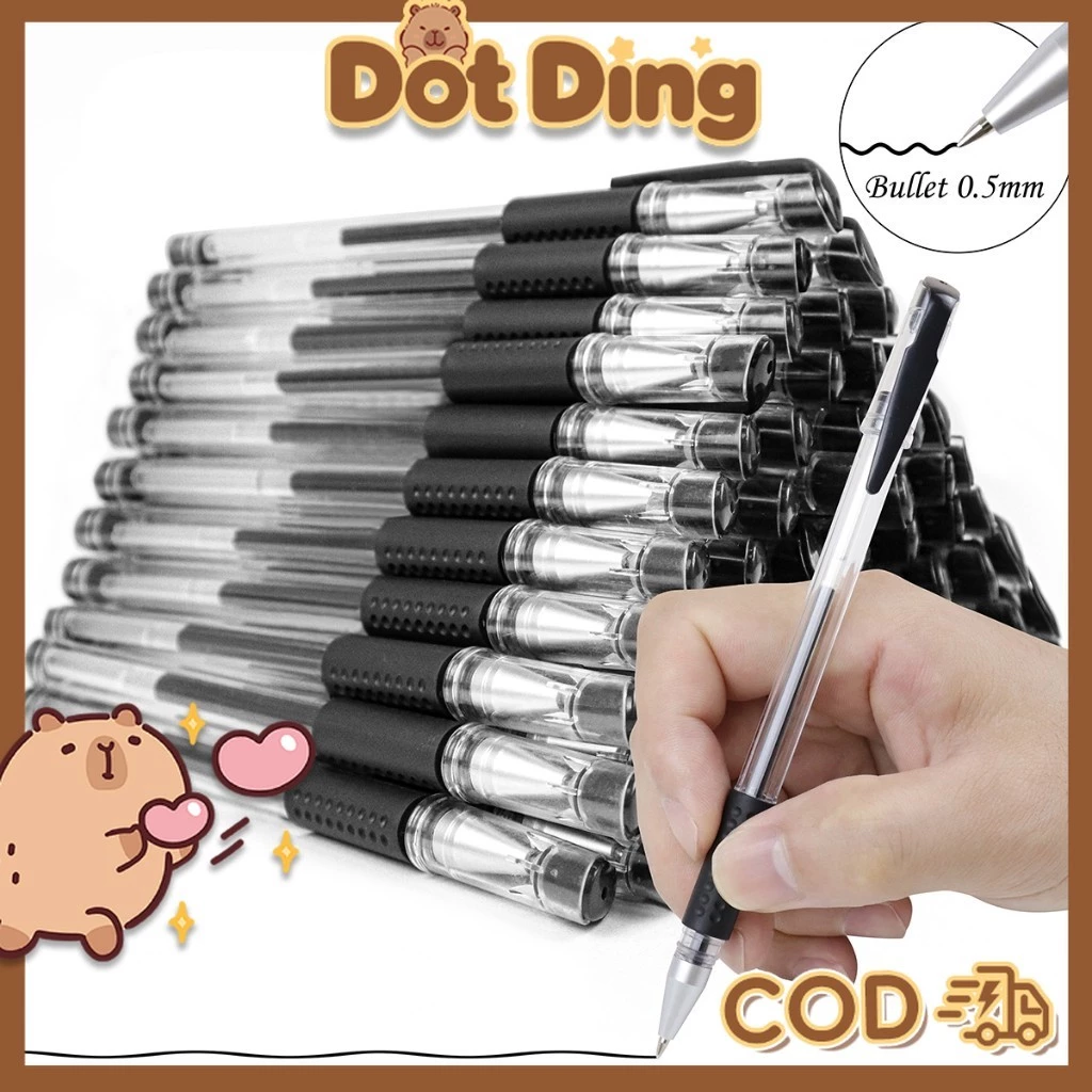 [DOTDING] 0.5mm Anti Bocor Pulpen Ballpoint Pen Gel Pen Pena Murah Grosir Hitam/Biru/Tinta Red Isi Ulang Perlengkapan Kantor Kantor Sekolah Back to School
