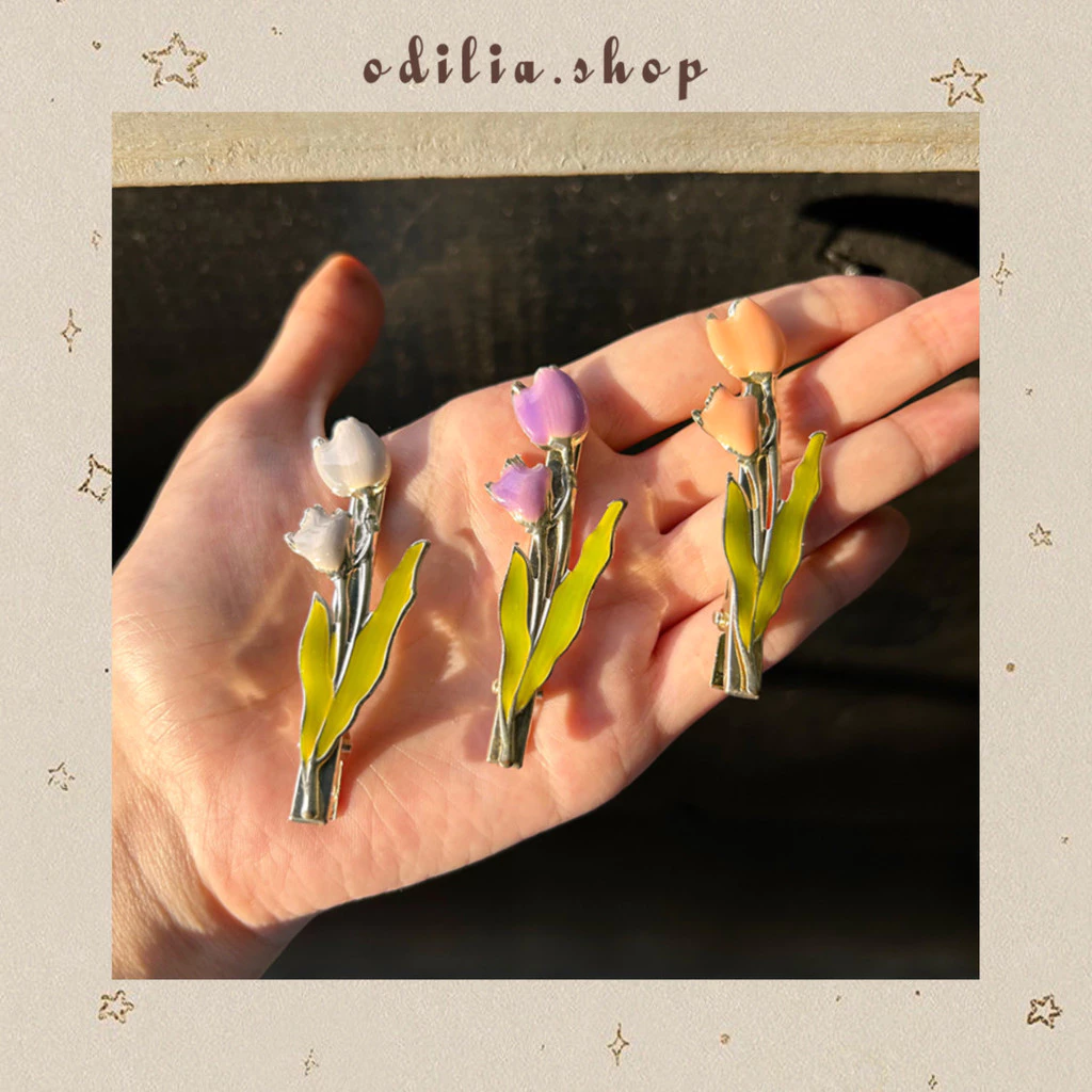 Jepitan Rambut Tulip Flower Metal Aesthetic Aksesoris Wanita Jepit Bunga Hair Clip Korea Bjb Banjar Banjarbaru Odilia.Shop