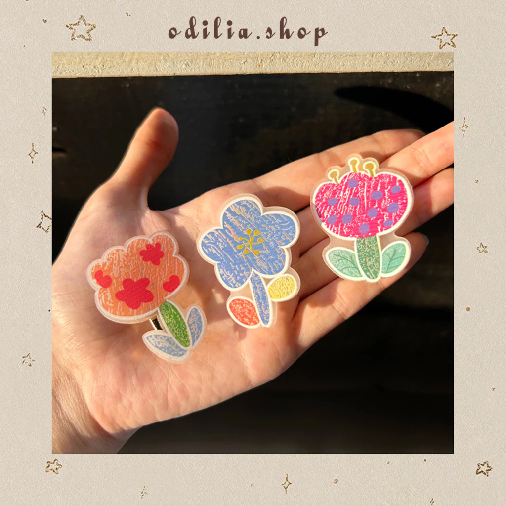 Jepitan Rambut Crayon Flower Aesthetic Aksesoris Wanita Jepit Bunga Korea Hair Clip Lucu Bjb Banjar Banjarbaru Odilia.Shop