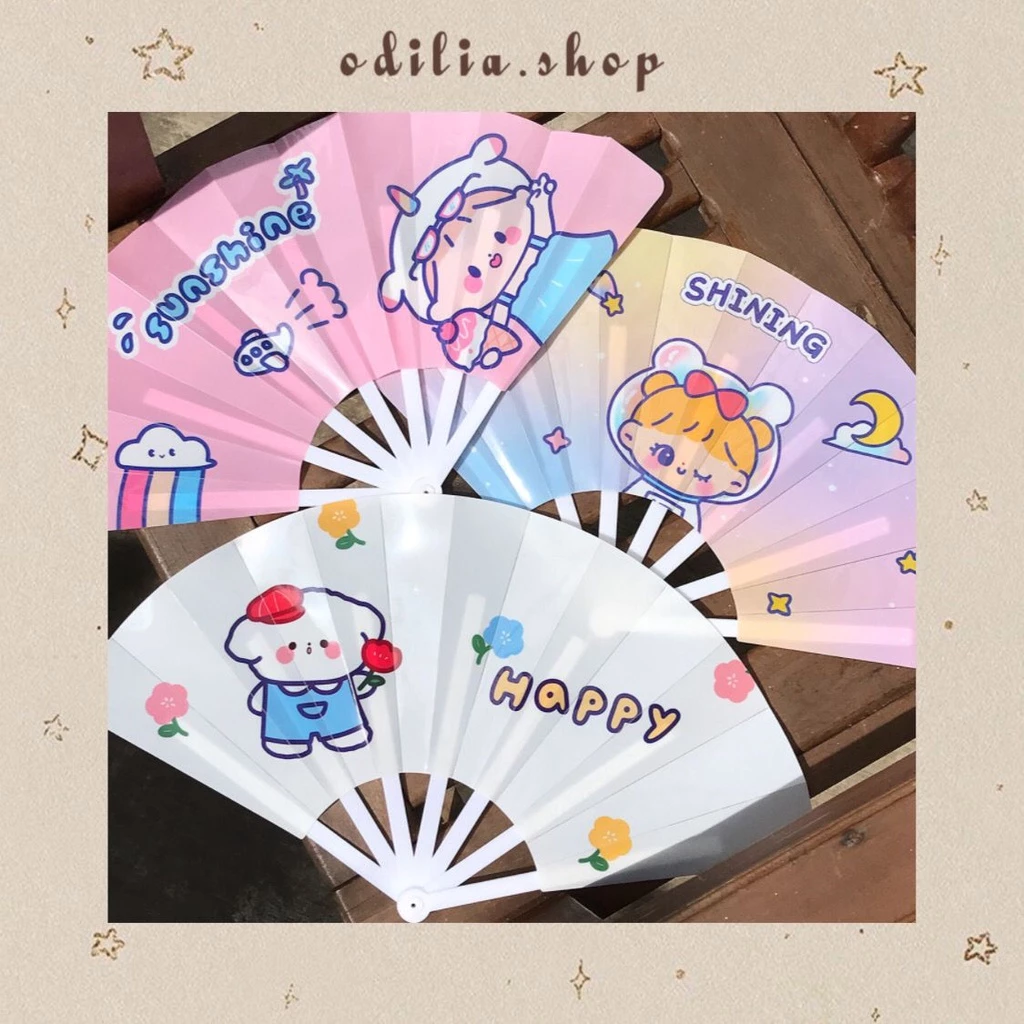 Kipas Tangan Lipat Karakter Summer Sweet Kartun Animal Girl Aesthetic Aksesoris Wanita Folding Fan Cute Korea Stationery Fancy Anak Atk Bjb Banjar Banjarbaru Odilia.Shop