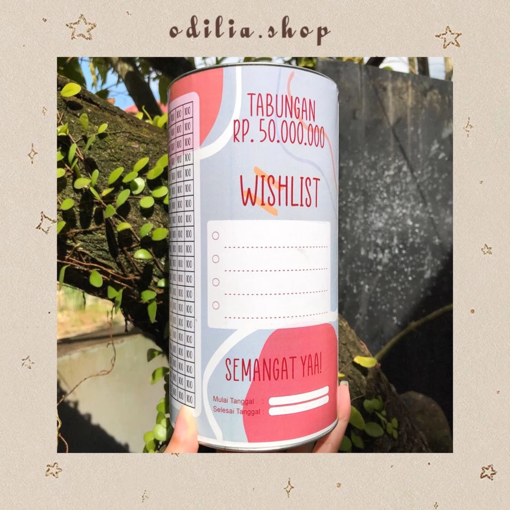 FREE PULPEN Celengan Besar Ukuran 20x10cm Target Viral 10-50jt Pecahan 50-100rb Kaleng Premium Buka Tutup Non Permanen Aksesoris Souvenir Tabungan Anak Menabung Bjb Banjarbaru Banjar Odilia.Shop