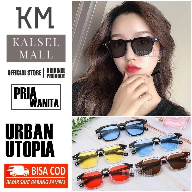 Kacamata Hitam Lensa Warna Gelap Wanita Pria Sunglasses Anti Silau Matahari Korean Fashion Kcamata Lebar Viral Tik Tok Kecamata Jennie Kaca Mata Itam Item Korea Persegi Kotak Retro Vintage Model Gaya Baru Konser Pantai Banjarmasin Banjarbaru KCH64