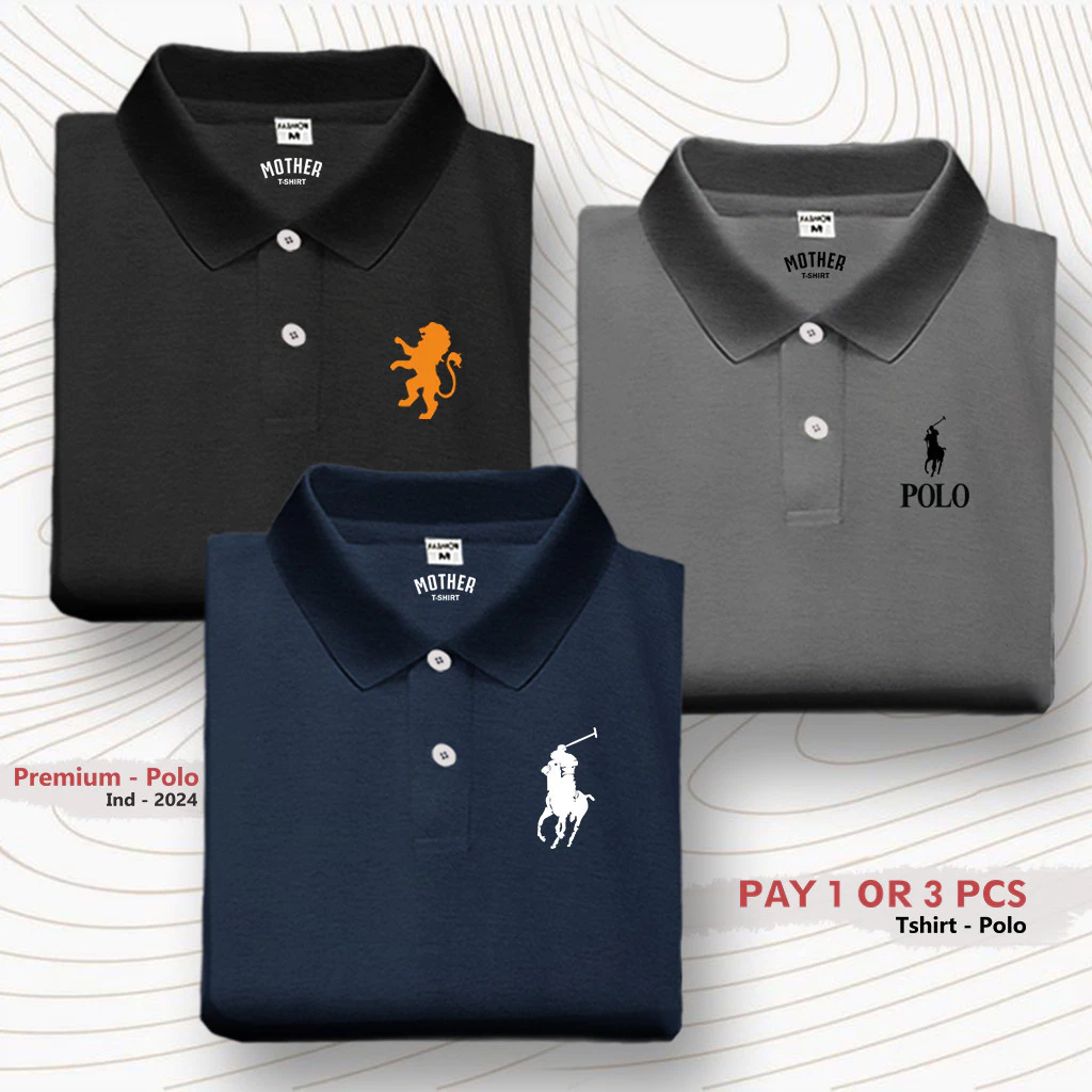 Distropas.ID Paket 1 Get 3 Polo Shirt Pria Premium