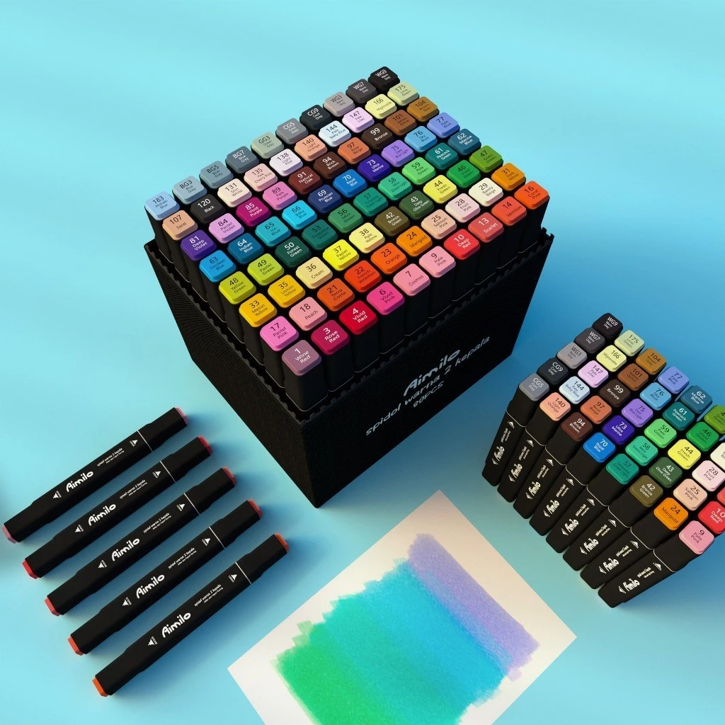 *DUNIA PESTA* AIMILO SPIDOL WARNA SET / 1 SET SKETCH MARKER 48 / 60 / 80 WARNA