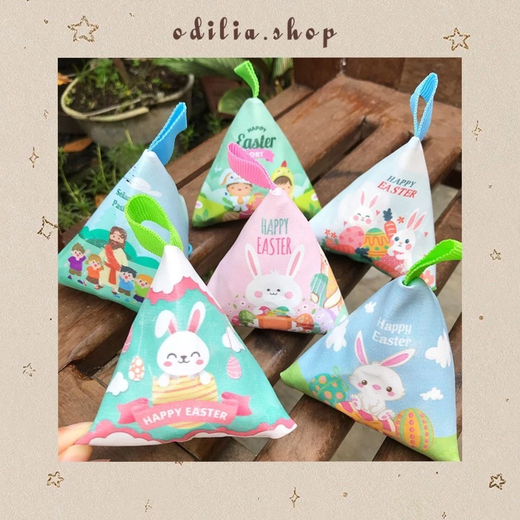 Wadah Telur Paskah Dompet Segitiga Pastel Easter Aesthetic Souvenir Hadiah Kado Kristiani Misa Anak Gereja Bjb Banjar Banjarbaru Odilia.Shop