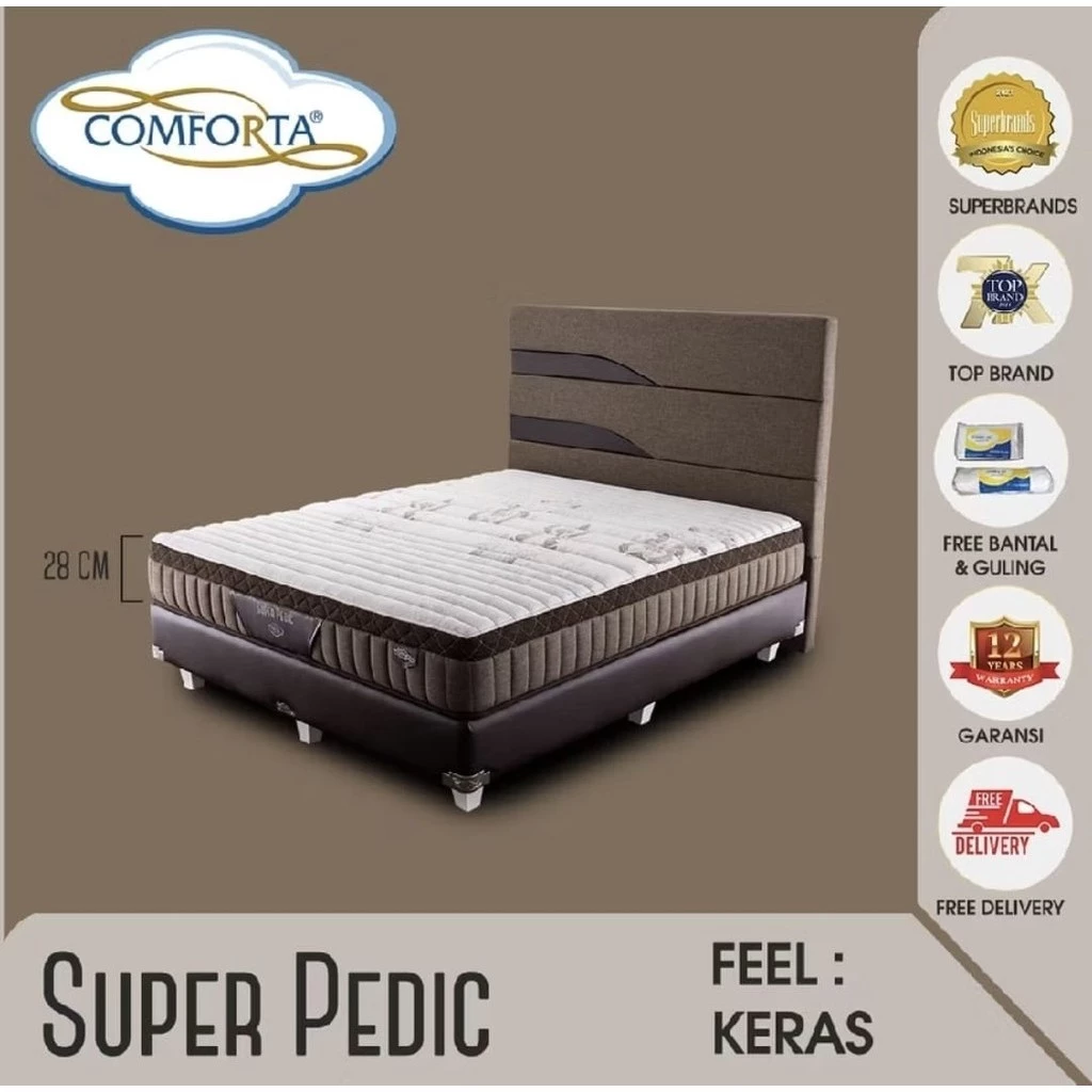 COMFORTA - SUPER PEDIC Spring Bed Tinggi 28cm Firm Kasur Kesehatan Tulang Belakang Matras