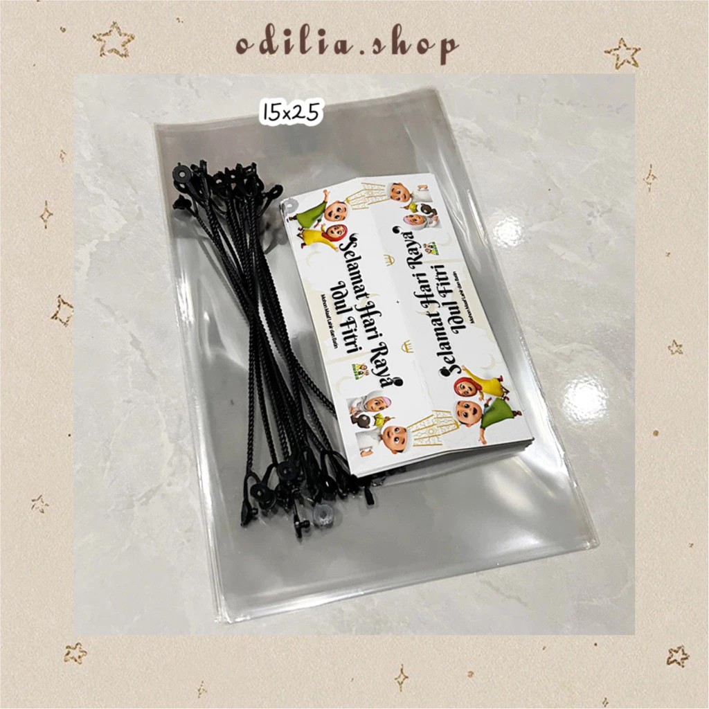 Plastik Tali Label Lebaran isi 10 pcs Idul Fitri Hari Raya Eid Mubarak Ramadhan Hampers Snack Uang Thr Anak Muslim Bingkisan Hadiah Atk Banjar Banjarbaru Bjb Odilia.Shop