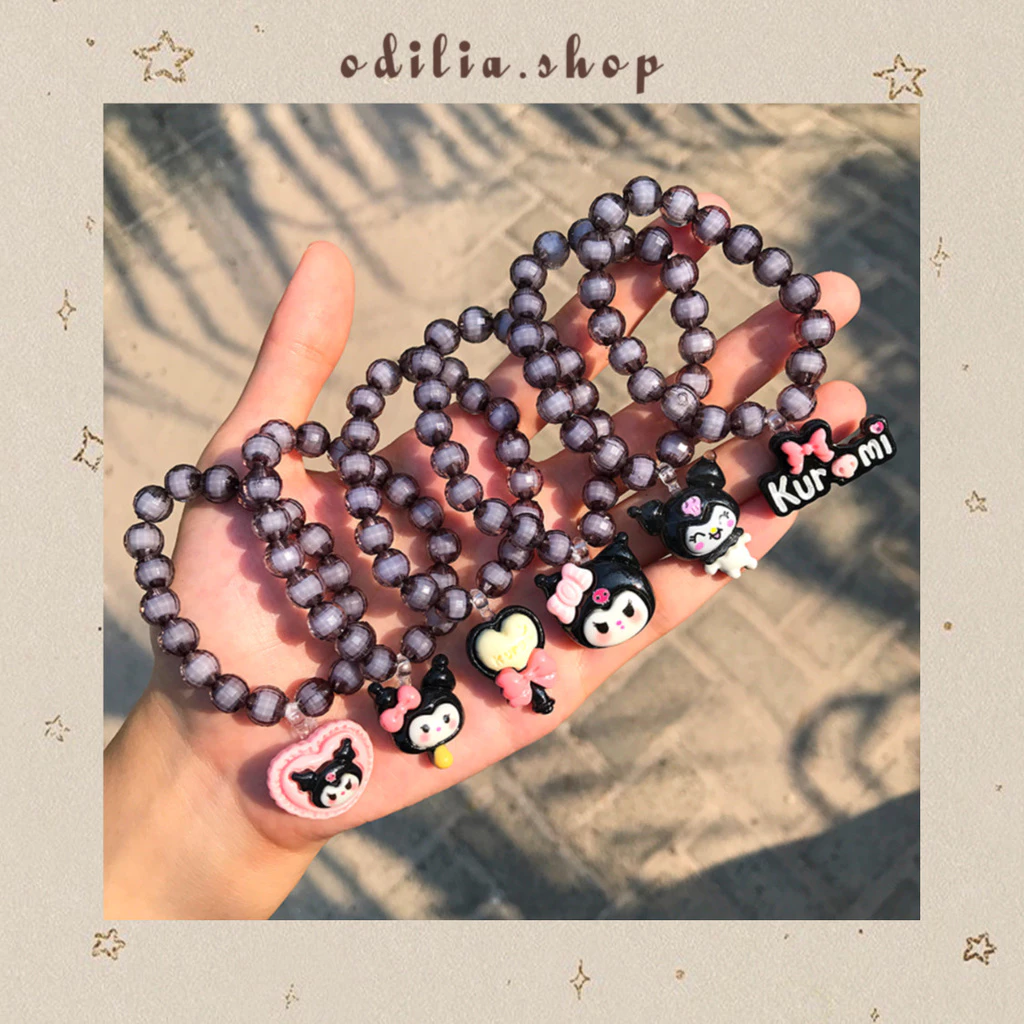 Gelang Mote Karakter Kuromi Sanrioo Aesthetic Aksesoris Anak Bracelet Bestie Hadiah Kado Bjb Banjar Banjarbaru Odilia.Shop