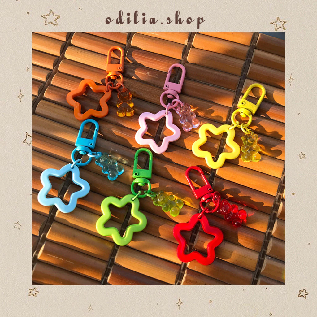 Gantungan Kunci Karakter Timbul Mini Star Gummy Bear Aesthetic Ganci Bintang Beruang Lucu Aksesoris Keychain Cute Korea Keyring Asesoris Anak Hiasan Tas Stationery Atk Bjb Banjar Banjarbaru Odilia.Shop