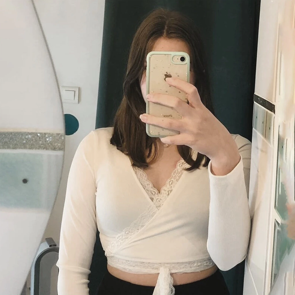 COD LMJ Mimosa Lace Crop Top Long Sleeve - #75