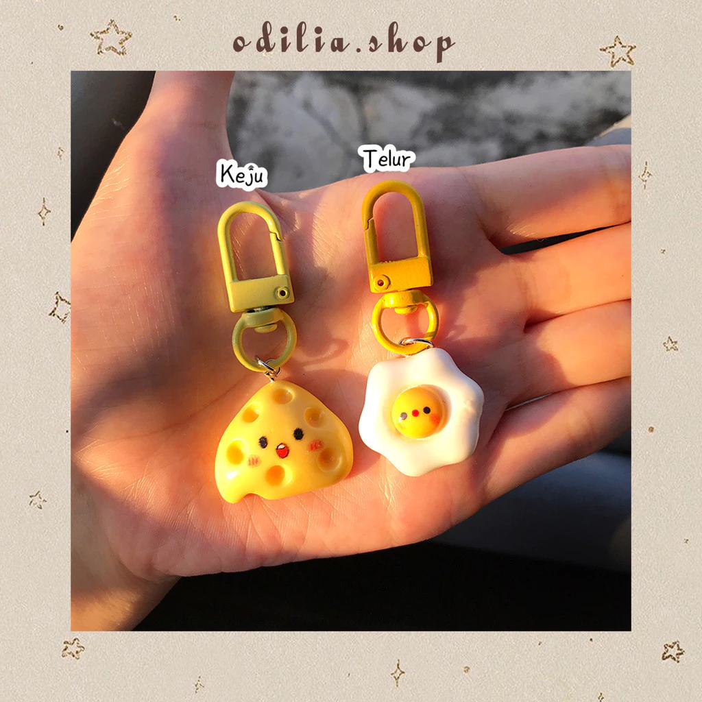Gantungan Kunci Karakter Timbul Mini Cheese Egg Emote Aesthetic Ganci Keju Telur Lucu Aksesoris Keychain Cute Korea Keyring Anak Atk Bjb Banjar Banjarbaru Odilia.Shop