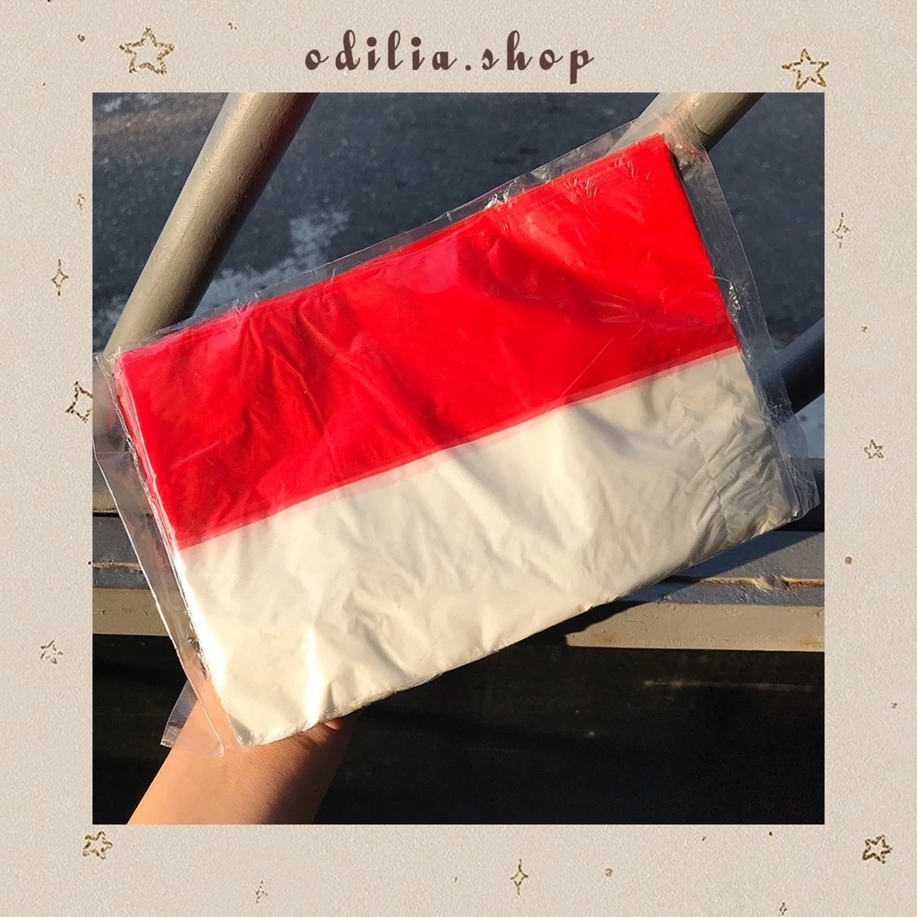 Bendera Plastik 100 pcs Merah Putih Kemerdekaan 17 Agustus HUT RI Aksesoris Dekorasi Bjb Banjar Banjarbaru Odilia.Shop