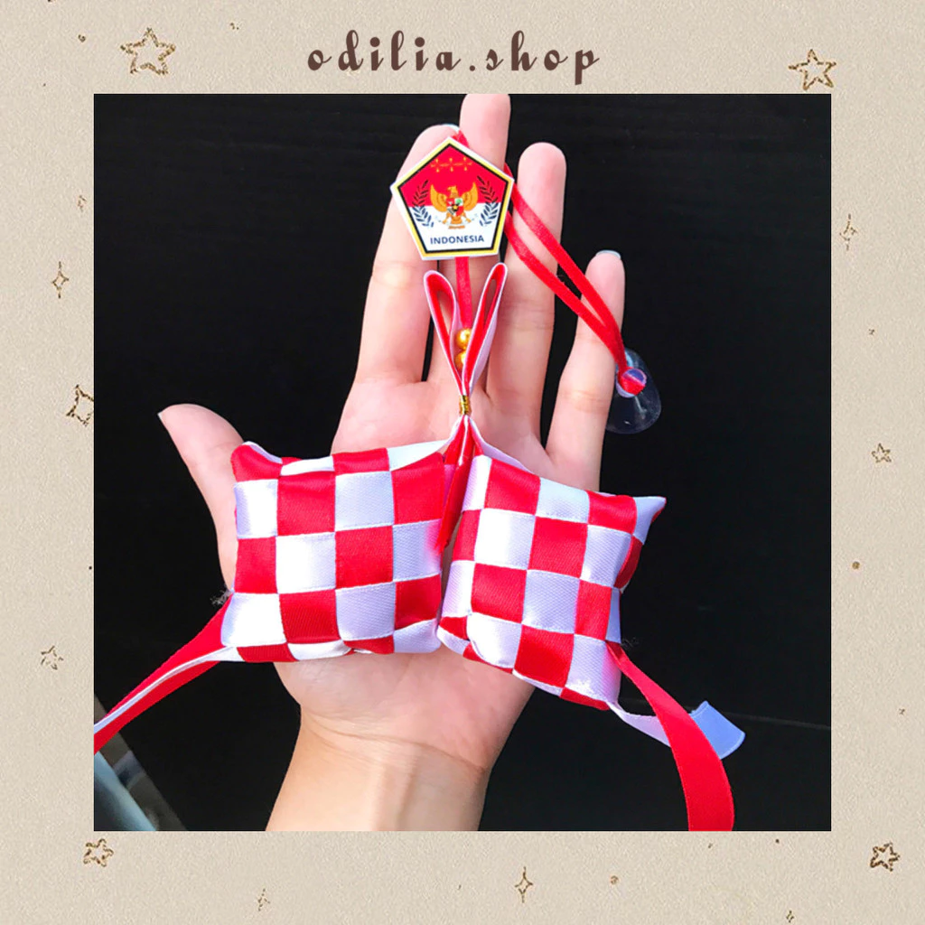Hiasan Kaca Mobil Bendera Ketupat Merah Putih Ceplok Kop Kemerdekaan 17 Agustus HUT RI Aksesoris Pria Wanita Dekorasi Bjb Banjar Banjarbaru Odilia.Shop