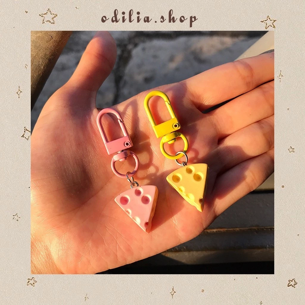 Gantungan Kunci Karakter Timbul Mini Pink Yellow Cheese Aesthetic Ganci Keju Lucu Aksesoris Keychain Cute Korea Keyring Anak Atk Bjb Banjar Banjarbaru Odilia.Shop