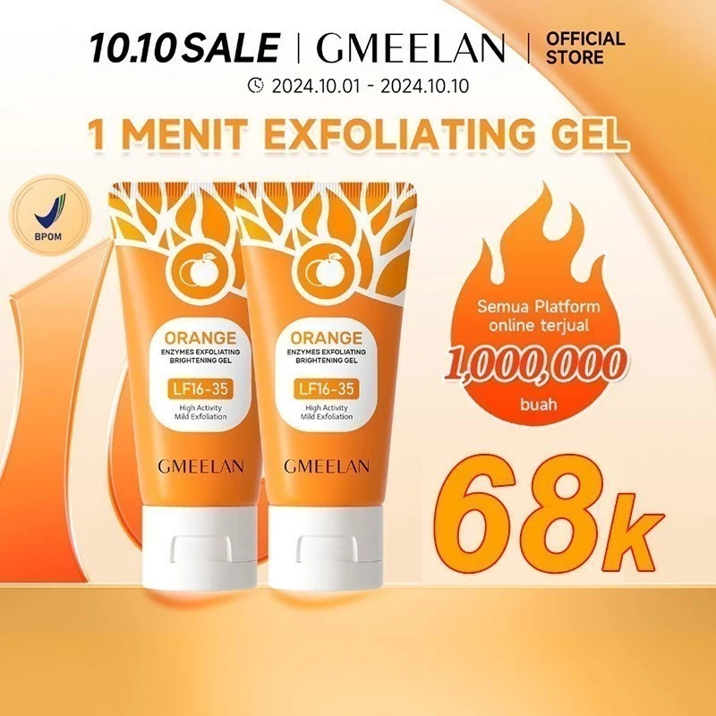 [BPOM] GMEELAN 2PCS Orange Exfoliating Gel 50g Pengelupasan kulit Peeling Eksfoliasi Wajah 100% ORI