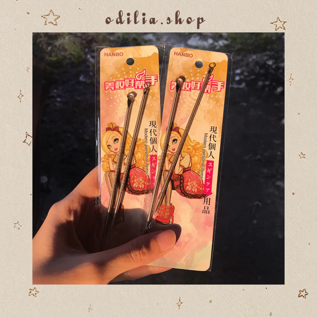 Alat Pencet Komedo Jerawat 2 pcs Stainless Tool Kecantikan Facial Acne Clip Blackhead Whitehead Banjar Bjb Banjarbaru Odilia.Shop