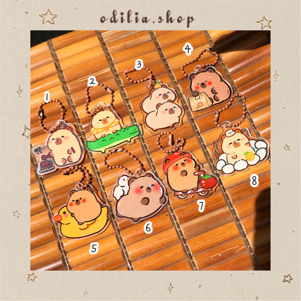 Gantungan Kunci Akrilik Capybara Brown Aesthetic Ganci Kapibara Lucu Aksesoris Anak Keychain Korea Bjb Banjar Banjarbaru Odilia.Shop
