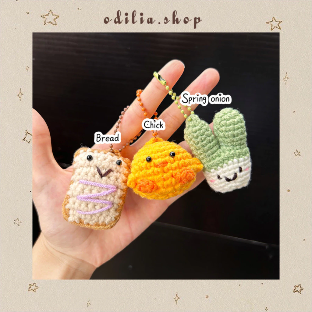 Gantungan Kunci Mini Bread Chick Spring Onion Crochet Aesthetic Ganci Rajut Lucu Aksesoris Anak Keychain Korea Bjb Banjar Banjarbaru Odilia.Shop