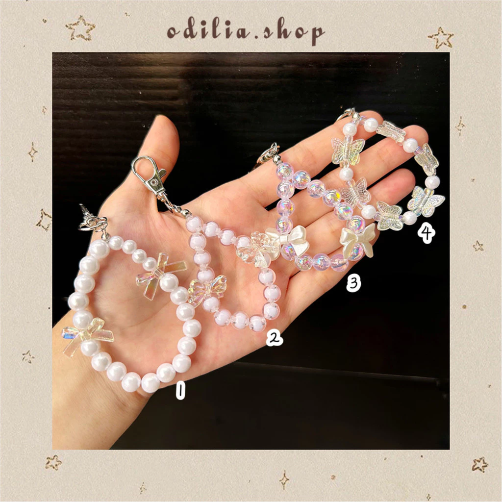Gantungan Kunci Karakter Charm Pearl White Ribbon Star Transparan Aesthetic Ganci Mutiara Pita Bintang Bening Lucu Aksesoris Keychain Cute Korea Keyring Anak Hiasan Tas Bjb Banjar Banjarbaru Odilia.Shop