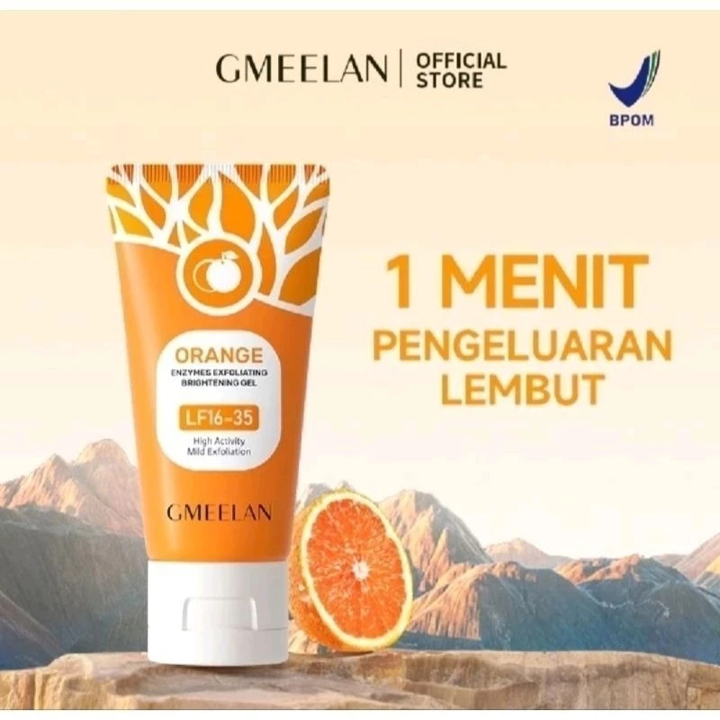 (BPOM ORI) GMELAN Orange Exfoliating Gel Facial Blackhead Cleaner Body Exfoliating 50g