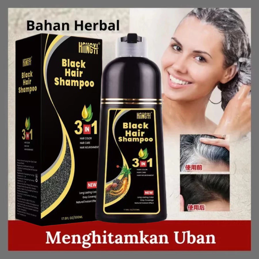 [ORIGINAL 500ML] Shampoo uban Sampo Penghitam Rambut Uban Shampo Penghilang Uban Shampoo Pewarna Rambut Sampo Semir Rambut Hitam Cat Rambut Zhiranmei Natural Herbal Hair Coloring Shampoo