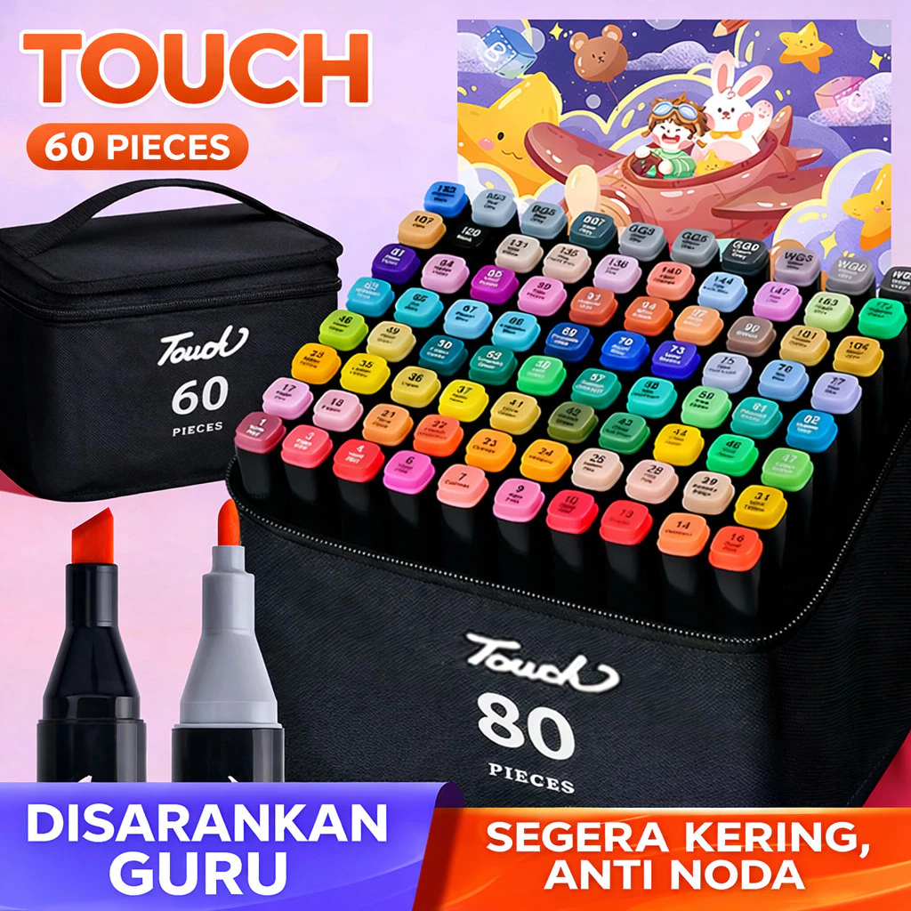 SPIDOL GRAFIK DAN SKETSA 2 SISI / SPIDOL WARNA ART MARKER 24WARNA / GRAPHIC ART MAKER PEN COLOR / SPIDOL WARNA 24 SET
