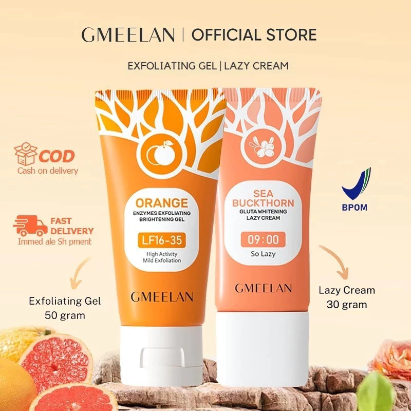 GMEELAN [2 in 1] Orange Exfoliating Gel + Gluta Whitening Lazy Cream