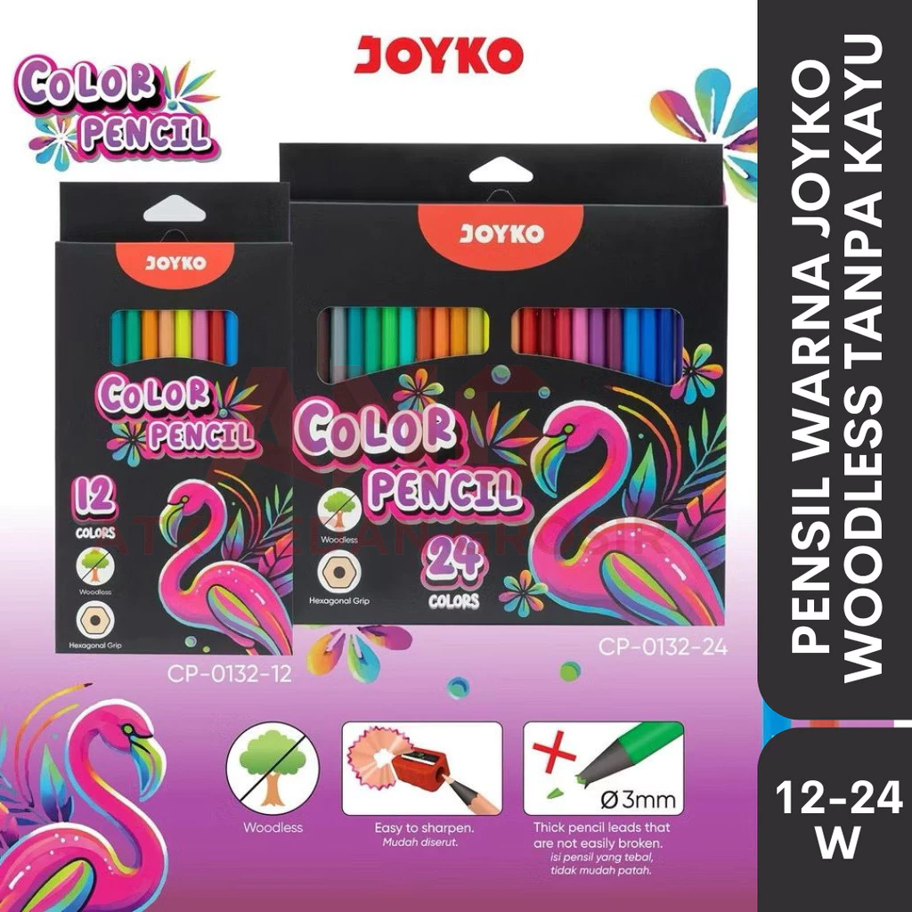 Pensil Warna JOYKO Woodless Tanpa Kayu CP-1033